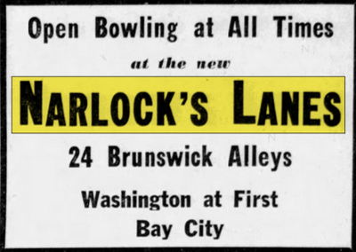 Washington Lanes (Narlock Lanes) - Mar 14 1947 Ad